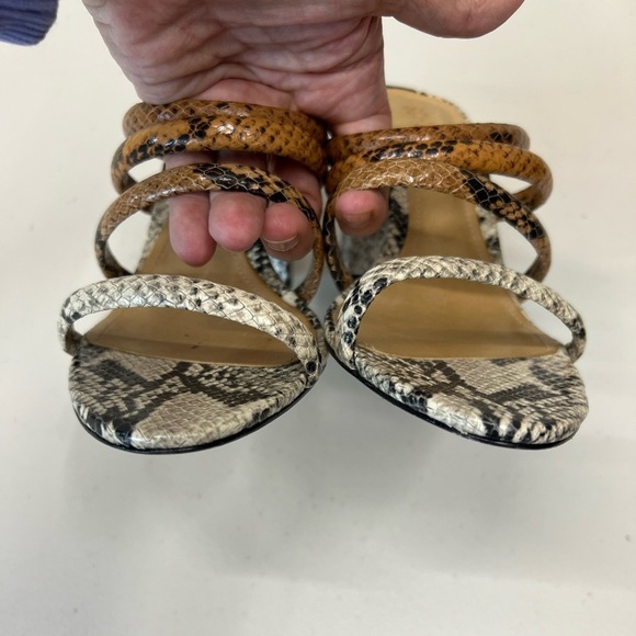 Schutz Anthropologie Python Snake Print Strappy Sandals Size 8.5 - Picture 3 of 7